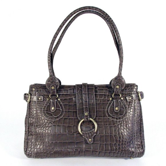 Charlie Lapson Handbags - CHARLIE LAPSON Croc Embossed Brief Business Bag